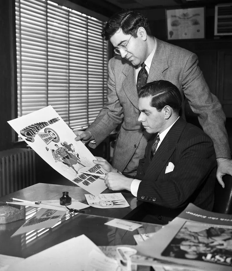 Jerry Siegel and Joe Shuster, the writer and artist who created Superman